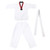 Taekwondo Uniform Striped Model Polyester Cotton with Belt Martial Arts Training Clothes for Beginner Athletes Practice S