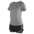 Womens Summer Casual 2 Piece Short Sleeve Outfits Sets Workout Fitness Clothes Suit(Grey Short Sleeve Black Grey High Waist Shorts XL)