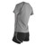 Womens Summer Casual 2 Piece Short Sleeve Outfits Sets Workout Fitness Clothes Suit(Grey Short Sleeve Black Grey High Waist Shorts XL)
