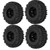 4pcs RC Front Rear Rubber Tires and 6 Spoke Wheel Rims Set for ARRMA SENTON 1/10 RC Car Upgrade Parts Black