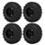 4pcs RC Front Rear Rubber Tires and 6 Spoke Wheel Rims Set for ARRMA SENTON 1/10 RC Car Upgrade Parts Black