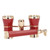 Opera Glasses Binoculars with Handle 3X25 Metal Portable Theater Glasses for Watching Drama Stage Play Art Performance Red