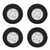4PCS 55mm Front Rear Rubber Tires with 5 Spoke Metal Wheel Rim for Axial SCX24 1/24 RC CarSilver