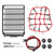 RC Car Roof Rack for 1/10 1/12 1/14 Universal RC Car Detailed Simulation RC Luggage Rack with Luggage Net LED Lights Round