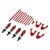 RC Car Modification Parts for MN86 1:12 Full Scale Model Crawler RC Pull Rod Steering Rod Links with Shock Absorber Set Red