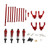 RC Car Modification Parts for MN86 1:12 Full Scale Model Crawler RC Pull Rod Steering Rod Links with Shock Absorber Set Red