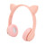 P47M Wireless Headphone Cute Cartoon Cat Ear LED Light 400mAh Battery Wireless Headset for Game Music Cellphone Pink