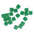 20pcs Dice Round Corner Blank Plastic 16mm Teaching Toys Dice for Board Games Party Green