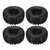 RC Vehicle Wheels and Tires Set Black with Plastic Hub for Monster Truck 1/8 1/10 Short Course Truck
