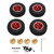 4PCS 55mm Front Rear Rubber Tires with 5 Spoke Metal Wheel Rim for Axial SCX24 1/24 RC CarRed
