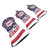 Golf Club Head Cover Set Waterproof PU Leather Golf Club Protective Headcover with Number Tag 3pcs Black