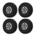 RC Car Rubber Tires Metal Tyre Wheel Full Series Universal with Small Cross Wrench and M2 Anti Skid Nut Set for Axial 1/24 SCX24 Titanium