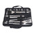 20pcs BBQ Tool Set Stainless Steel Spatula Fork Tongs Brush Grilling Utensils with Storage Bag for Outdoor Barbecue