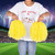 1 Pair Cheerleader Aerobics Pom Poms Pompoms for Dance Party School Sports Competition (Yellow)