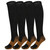 2Pair Sport Compression Stockings Ankle Protection Copper Fiber Calf Thining Sleeves(Copper Fibre Knee High Stockings Black s M)