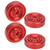 4Pcs Aluminum Alloy RC Truck Wheels Hubs Replacement Accessory for WPL D12 RC TruckRed