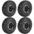 4pcs 1.9in RC Wheels Tire Skin with Alloy Wheel Hubs for Axial SCX10 D90 1/10 RC CrawlerBlack