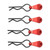 4Pcs RC Body Clip Pin Stainless Steel R Shape RC Car Body Clip with Aluminum Alloy Handle for 1/8 1/10 RC Cars Red