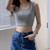 Women Sports Tank Top Ribbed Soft Breathable Slim Fit Lady Summer Sleeveless Top for Outdoor Workout Shopping Gray L