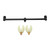 Carp Fishing Rod Support Buzz Bar with Luminous Head Aluminum Alloy Fishing Buzz Bars Accessory(30cm Bracket 2 Head )