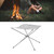 Outdoor Portable Fire Pit Folding Bonfire Rack Camping Barbecue Mesh Burning Stand M 42x42cm/16.5x16.5in