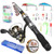 Fishing Rod and Reel Combos Telescopic Fishing Pole with Spinning Reel Combo Kit Fishing Line Lures Hooks Swivels Set Fishing Accessories with Tackle Box