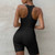 Women Sport Jumpsuit One Piece Tank Top High Waist Sleeveless Bodysuit for Fitness Running M Black