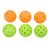6pcs Outdoor Pickleball Balls Sports Training Pickleballs 40 Holes Pickleball Ball Set for Outdoor Courts Orange Green