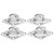 4PCS 8MM Eye Plate Diamond Shaped Ceiling Hook Pad Staple Hook Loop Marine Hardware Yacht Accessories