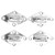 4PCS 8MM Eye Plate Diamond Shaped Ceiling Hook Pad Staple Hook Loop Marine Hardware Yacht Accessories