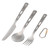 4pcs Titanium Tableware Camping Fork Spoon Cutter Chopsticks Ultra Light Outdoor Cutlery Set for Picnic Travel Backpacking Hiking Kitchen