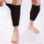 One Pair Football Calf Sleeves Elastic Mesh Breathable Sports Footless Compression Socks for Outdoor Black L