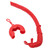 Dry Snorkel Full Silicone Soft Portable with Storage Box Snorkel Tube for Adults Kids Swimming Training Red