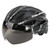 Magnetic Suction Protective Helmet with Goggles/Light for Mountain Bike Road Bicycle Cycling(Black White )