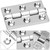 316 Stainless Steel Rectangular 5 Parts 6-hole Hinge for Boat Yacht Cabinet Door