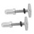 2Pcs Stainless Steel Fin Screw Plate Plug in Hand Tightening for Surfboard Longboard M4