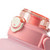 Straw Lid Water Bottle Gradient Color Large Capacity Portable Handle Leakproof Sports Water Bottle Pink 2000ML