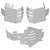 5 Pcs Stainless Steel Chassis Armor Protection Skid Plate for Traxxas TRX-4 82056-4 RC Car