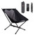 Outdoor Folding Chair Ergonomic Design Portable Camping Chair for Backpacking Hiking Beach Travel Picnic Black