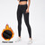 2pcs Women High Waisted Yoga Leggings Fleece Workout Pants Warm Yoga Pants with Pockets
