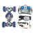 2.4G RC Stunt Car Dual Control 360 Degree Rotation Twisting Car Remote Control Car Toy with Light Blue