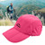 Foldable Fishing Hat Sun Cap for Men Women Wide Brim Sun Hat with Face Cover Neck Flap for Hiking Cycling Rose Red