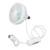 Car Fan with LED Light Air Vent Clip Fan 3 Speed Strong Wind USB Charging for Cars Tables Home Office White