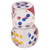 2Pcs Dice Plastic Transparent Waterproof Antioxidant Number Dots 6 Sided Dice for Board Games Education 3.5cm