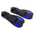 Men Women Swim Foot Fins Swimming Diving Open Heel Adjustable Snorkel Fin Blue XL