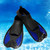 Men Women Swim Foot Fins Swimming Diving Open Heel Adjustable Snorkel Fin Blue XL