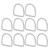 10PCS D Ring Buckles 316 Stainless Steel Semi Circular D Shaped Rings for Marine Kayak Rigging 20x17x4MM
