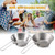 2pcs Lixada 260ml Stainless Steel Bowl with Foldable Handle for Outdoor Camping Hiking Backpacking Picnic