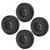 1/10 RC Car Tire Stable Wear Resistant Simulation Aluminum Alloy Automobile Wheel and Tire SkinBlack
