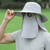 Sun Hat UV Protection Cap Wide Brim Nylon Breathable Quick Dry UPF 50+ Fishing Hat with Removable Face Neck Flap Cover Light Gray